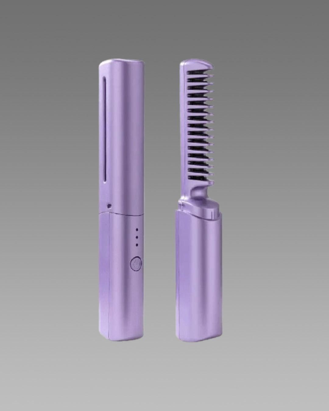 Meneflix Portable Mini Hair Straightener – Cordless, Rechargeable, Adjustable Hot Comb
