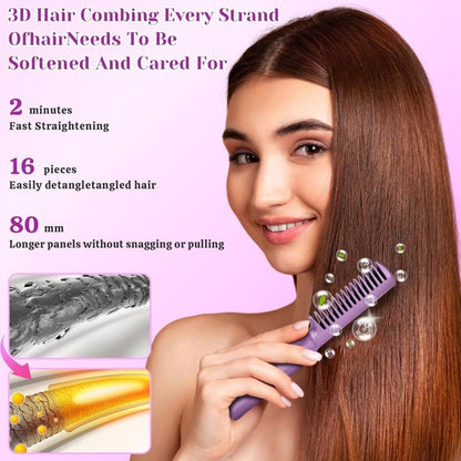 Meneflix Portable Mini Hair Straightener – Cordless, Rechargeable, Adjustable Hot Comb